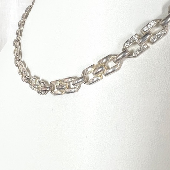 Jewelry - Vintage Rhinestone Box Chain Choker Necklace